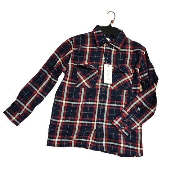 BOYS HEAVY FLANNEL SHIRT JACKET - Picture 1 of 8